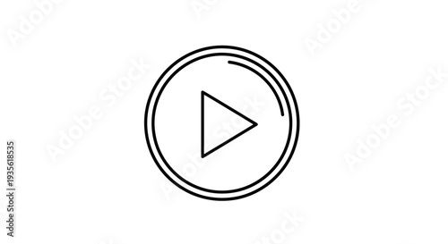 Minimalist line art play button for media interface