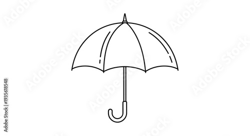 Minimalist line art umbrella icon for weather protection symbol