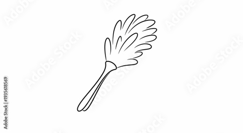 Minimalist line drawing of a feather duster icon