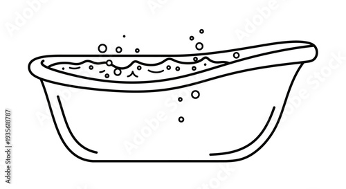 Minimalist outline of professional barber hair cutting scissors