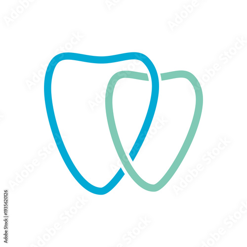 Tooth logo icon isolated on white background