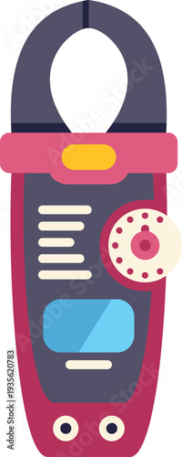 Clamp meter measuring electric current, voltage, and resistance