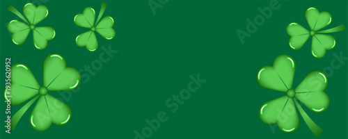 Simple graphic green shamrock illustration for a festive St Patrick Day background design