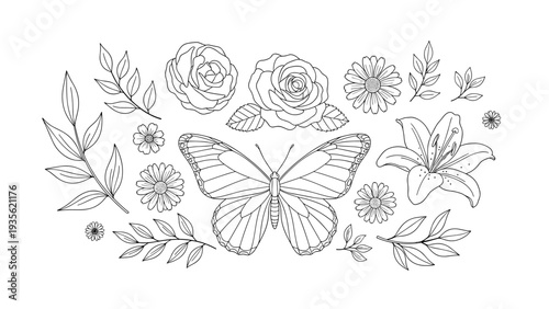 Floral butterfly