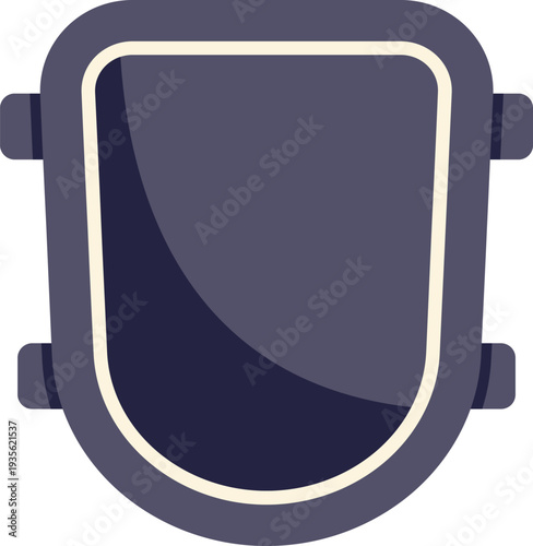 Dark blue flat vector knee pad providing safety and sports protection