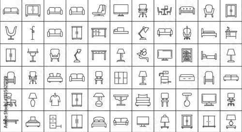 Ancient Hieroglyphic Symbols Grid.