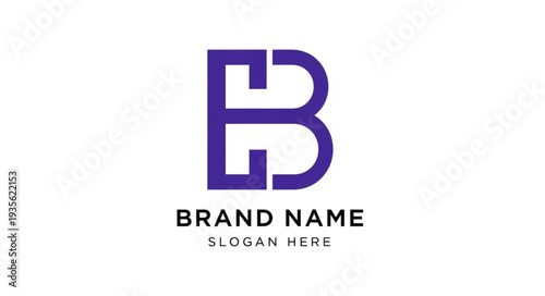 Modern Letter B Logo Design Template with Brand Name and Slogan Placeholder.
