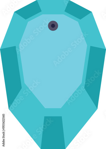 Turquoise faceted gemstone icon representing jewelry and precious stone concepts
