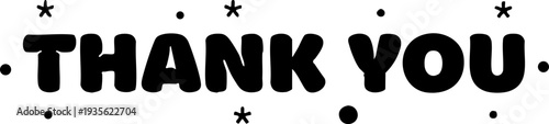 Bold Thank You Message with Decorative Stars and Dots
