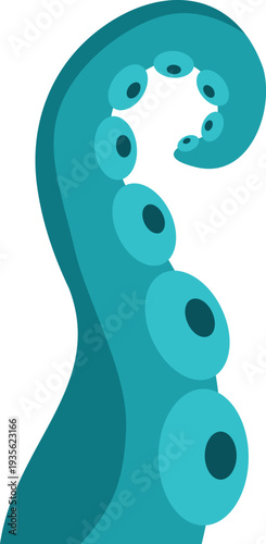 Giant sea creature tentacle swimming under the deep ocean