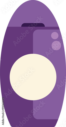 Purple shampoo bottle with an empty label perfect for cosmetic product branding