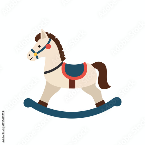 Colorful Rocking Horse Toy Illustration
