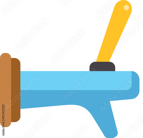 Beer tap icon with a yellow handle for bar, pub, and beverage themes