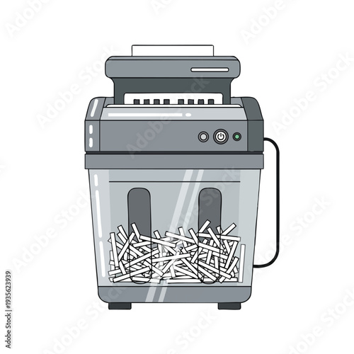 Office Paper Shredder Machine Illustration