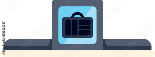 Baggage moving through an x ray security scanner concept for travel safety