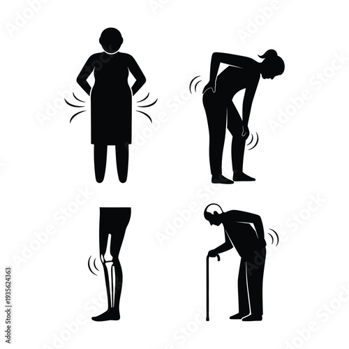 People experiencing different types of pain and discomfort