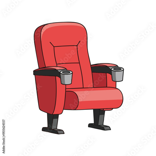 Red Cinema Chair with Cup Holders
