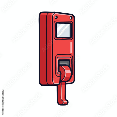 Red Parking Meter Illustration