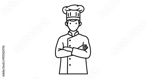 Professional chef man in uniform with arms crossed