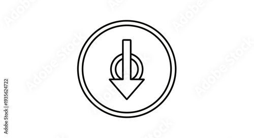 Price decrease down arrow icon outline on white