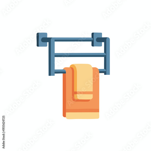 Towel on a wall mounted towel rack