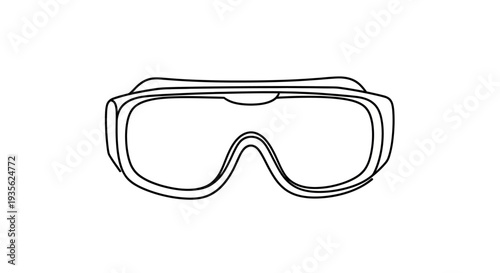 Safety goggles outline icon on white background