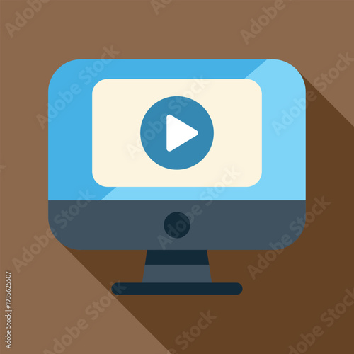 Computer monitor showing a video play button, representing streaming and multimedia content
