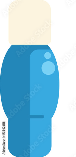 Blue bottle with a light cap for perfume or cosmetic products