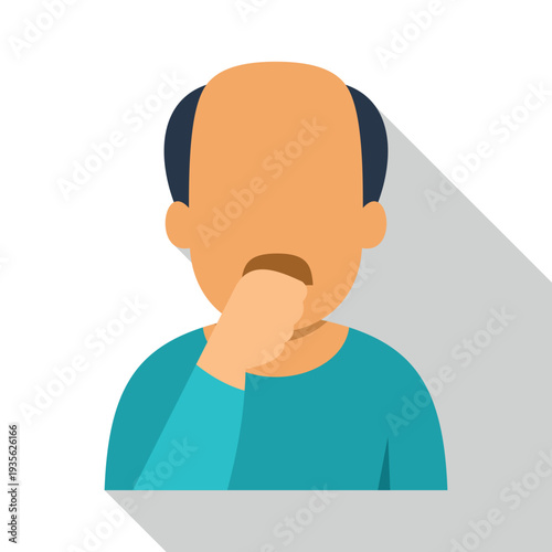 Man covering mouth, feeling unwell with symptoms of a cold or flu