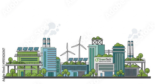 Sustainable Industrial Complex with Renewable Energy.