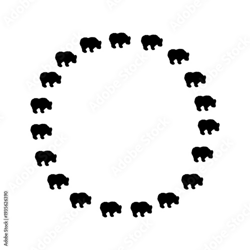 Letter O designed with circular arrangement of goat icons creating a bold alphabet shape, creative vector animal typography for branding, print, and decorative projects