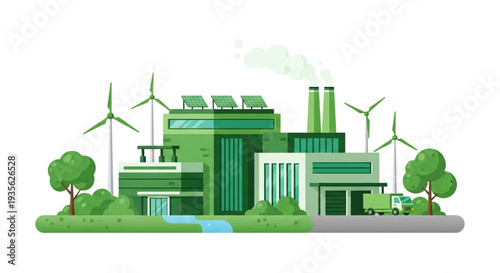 Sustainable Industrial Facility with Renewable Energy.