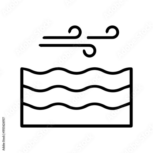 Wind over Water Line Icon