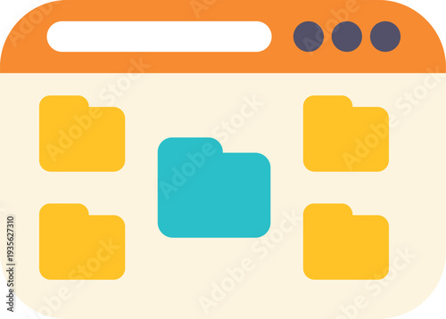 Browser window displaying multiple file folders representing data management