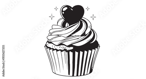 Delicious Chocolate Cupcake with Creamy Buttercream Frosting and Sparkling Sprinkles.