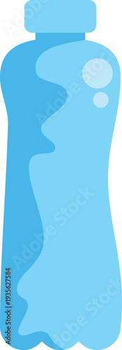 Simple flat style illustration of a blue water bottle symbolizing hydration and freshness