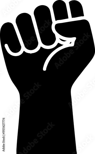 Raised Clenched Fist Symbolizing Power and Resistance