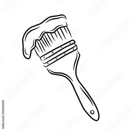 paint coat icon doodle. Simbol bagian klip garis gambar kerangka. Ilustrasi vektor.