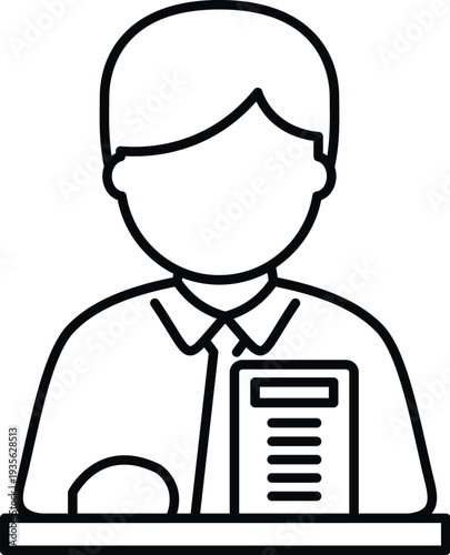Person is sitting at a desk with a document, representing various administrative tasks