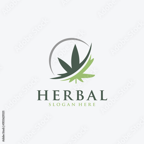 Cannabis Logo and Marijuana Leaf Icon Vector Stock