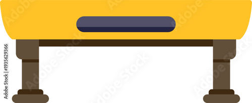 Minimalist yellow table design with dark legs, perfect for modern interior concepts