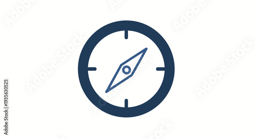 A minimalist blue compass icon on a white background with clean lines and simple design.