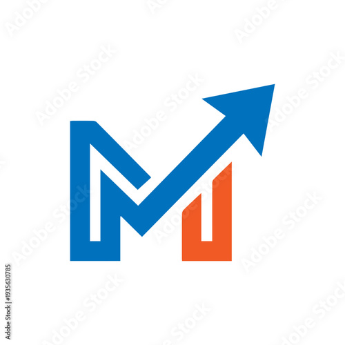 minimalist letter M arrow up business logo Free Download minimalist letter M arrow up business logo - GFXLoad
