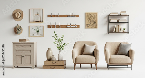 Cozy Living Room Furniture and Decor Arrangement.