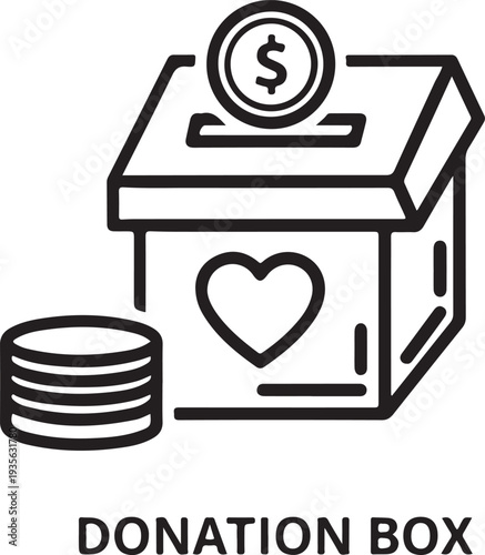 Donation and nonprofit assistance vector icons. Modern set of charity, kindness and support themed graphic symbols