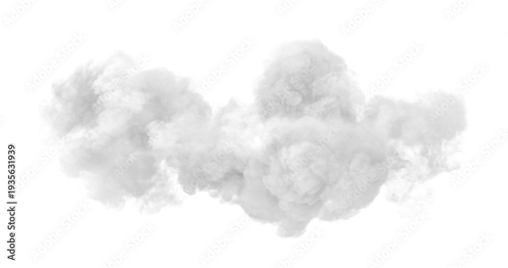 Fototapeta premium 3d White fluffy cloud or smoke isolated