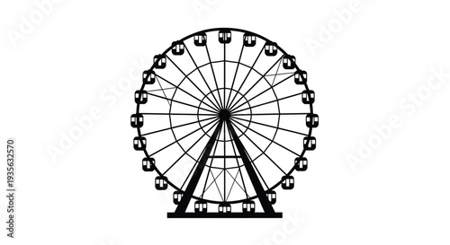 Black and white ferris wheel illustration a striking silhouette