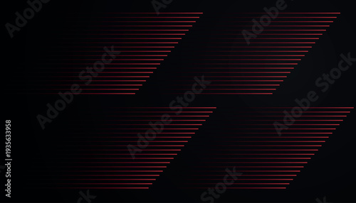 Black abstract background with glowing diagonal lines. Minimalist and modern vector design. EPS. 2