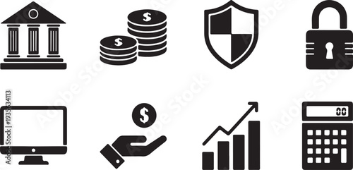 Financial security and investment icons
