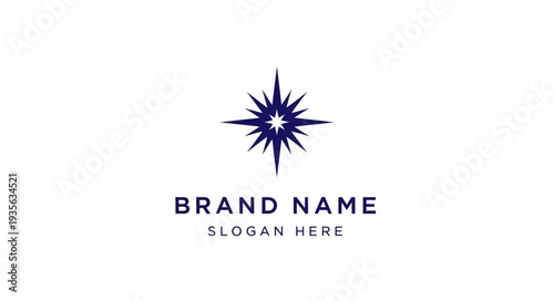 Stylish Star Logo Design Template with Placeholder Text.
